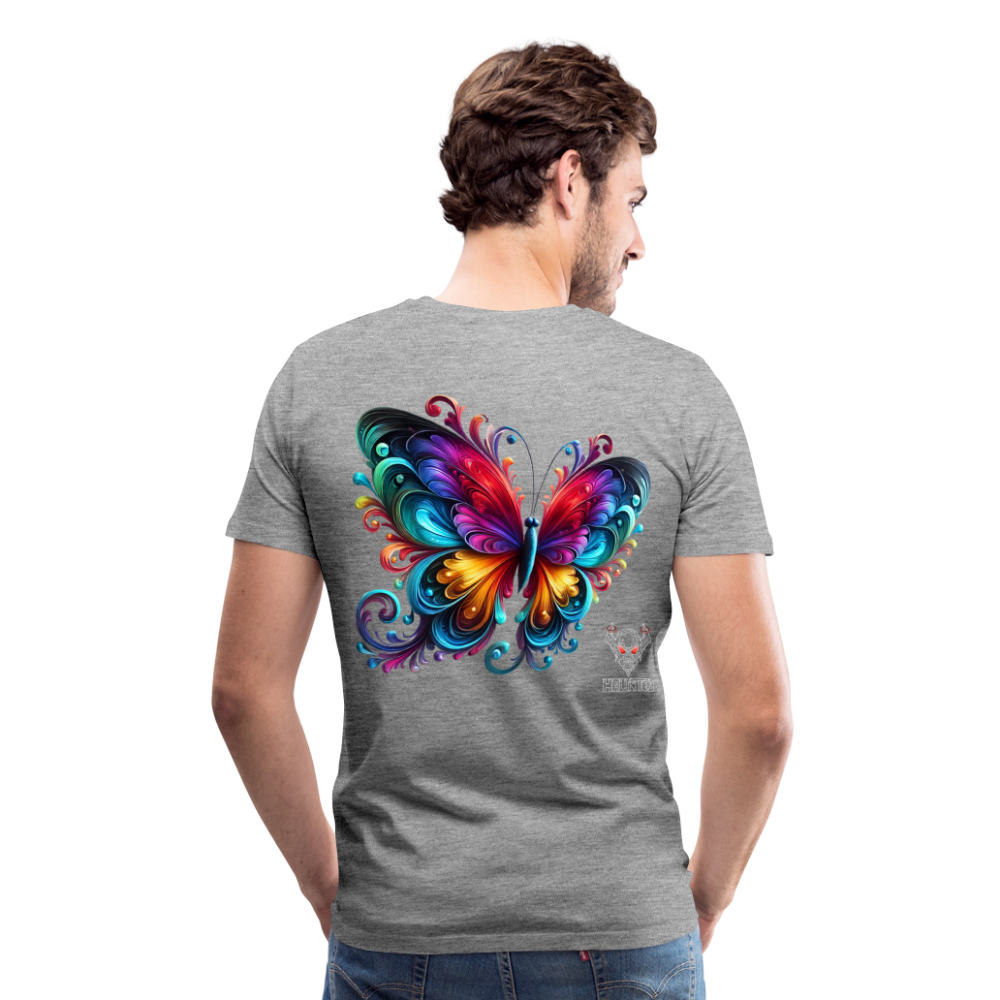 Men T-Shirt Radiant Butterfly Art - Grau meliert