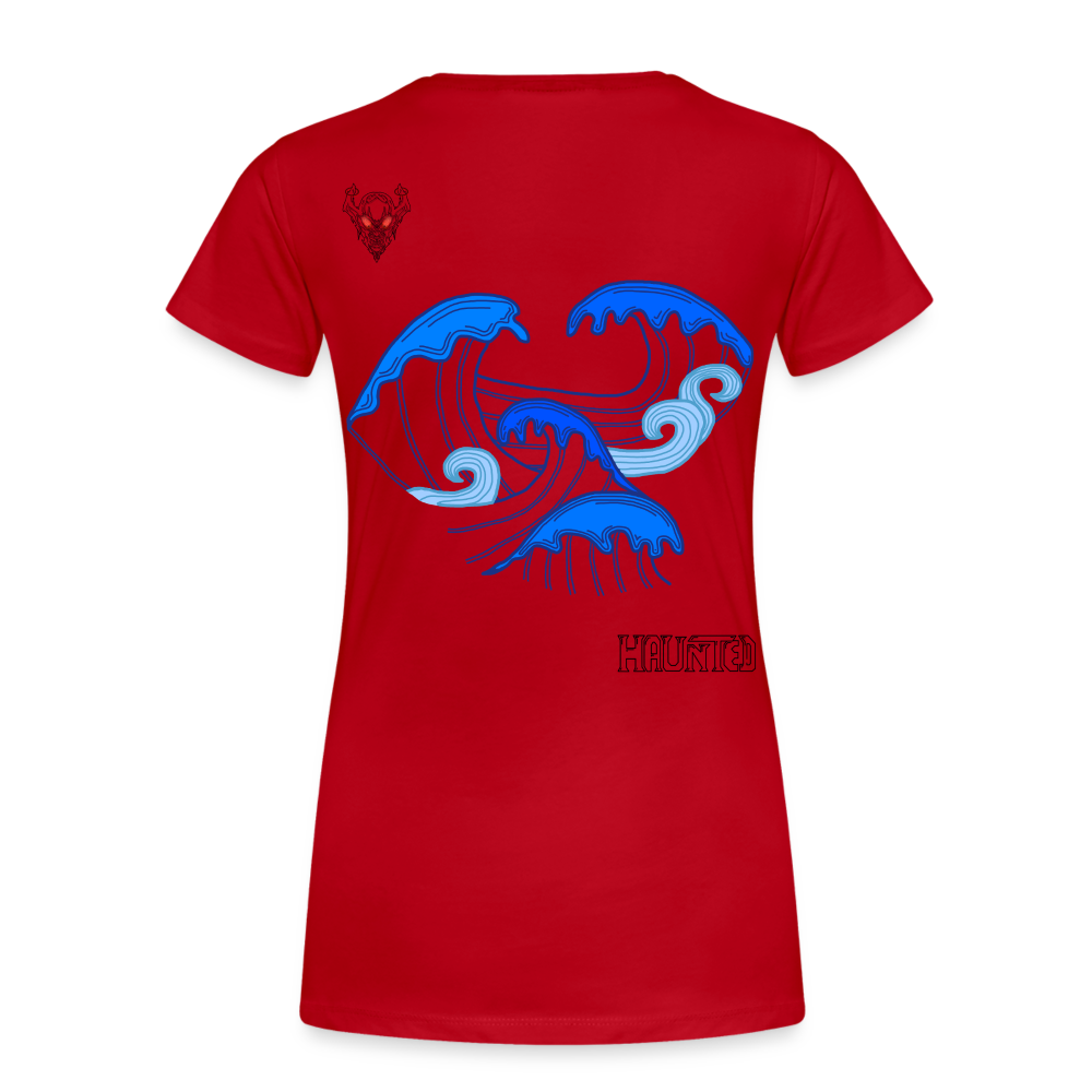 Woman T-Shirt Waves clean Dark - Rot