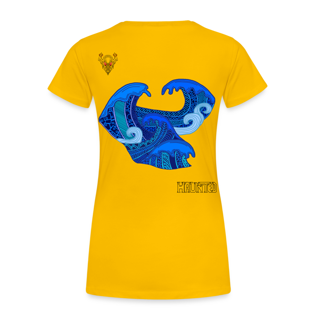 Woman T-Shirt Waves Dark - Sonnengelb