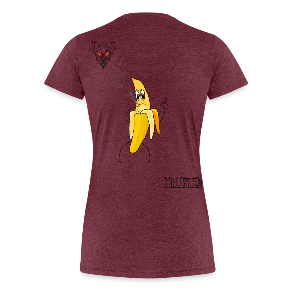 Woman T-Shirt Pissed Bananna - Bordeauxrot meliert