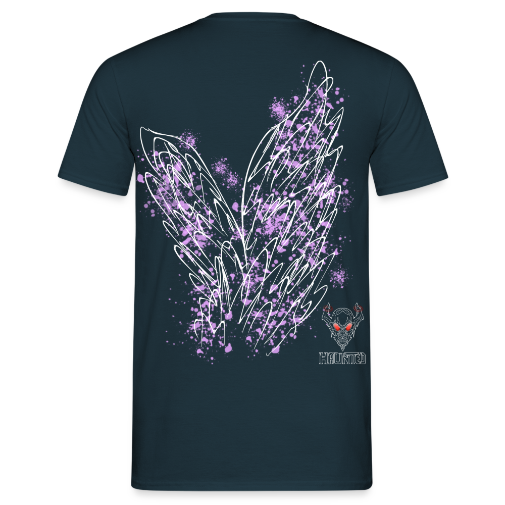 Men T-Shirt Light Purple Wings - Navy