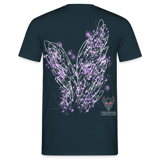 Men T-Shirt Light Purple Wings - Navy