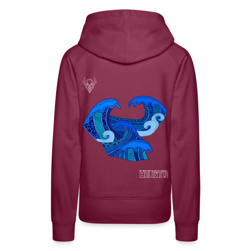 Woman Hoodie Waves Light - Bordeaux