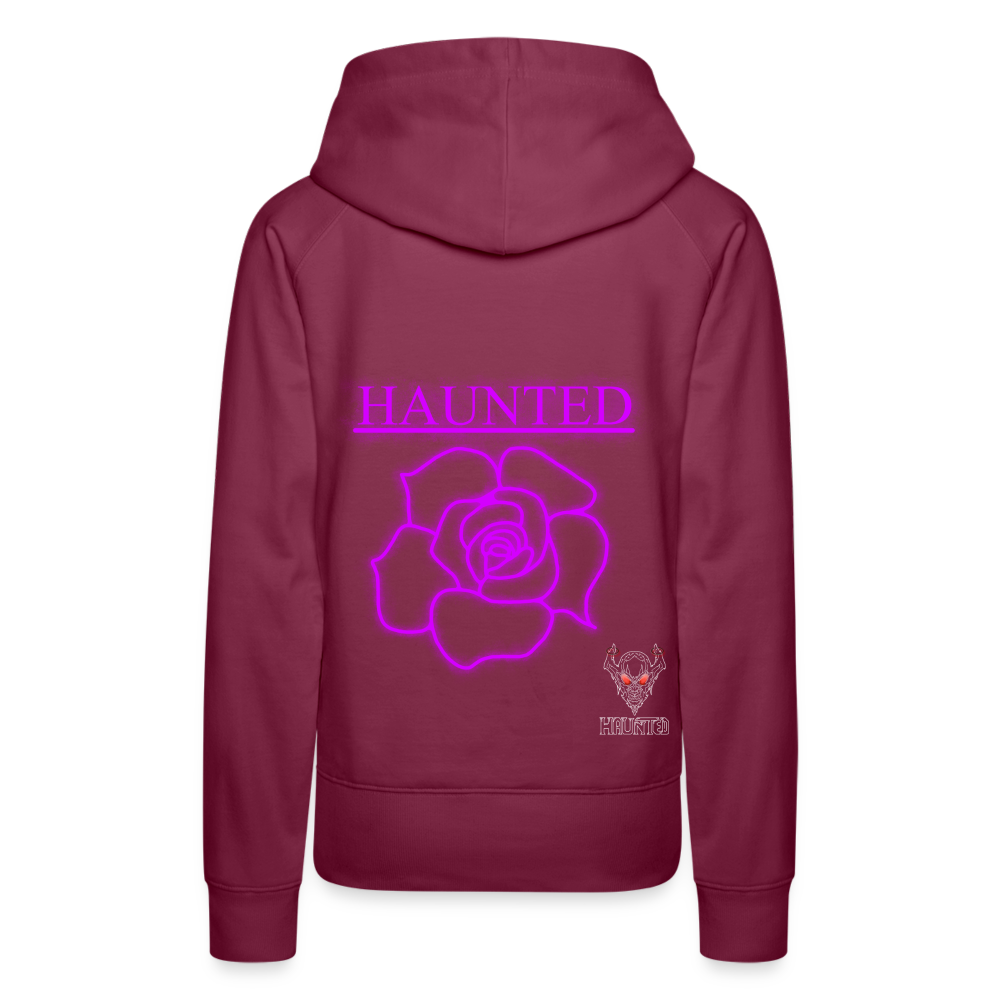 Women Hoodie Pink Neon Rose - Bordeaux