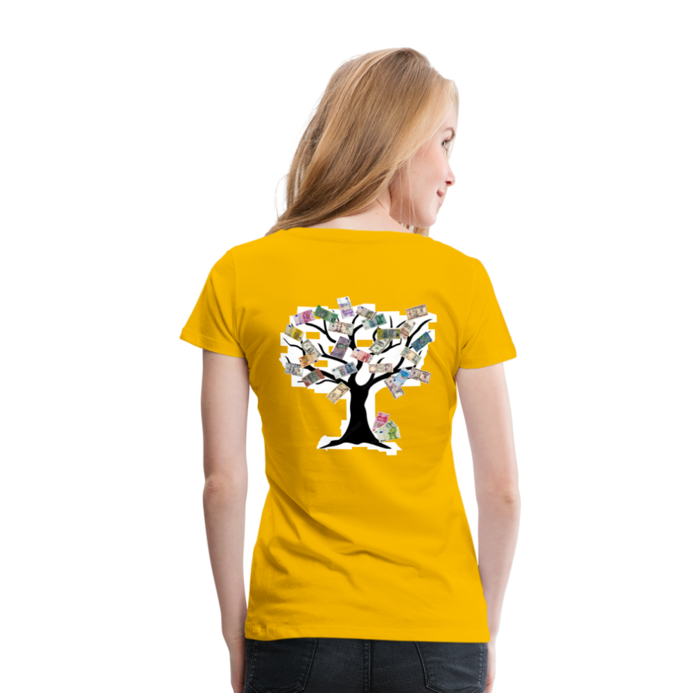 Women T-Shirt Money Tree - Sonnengelb