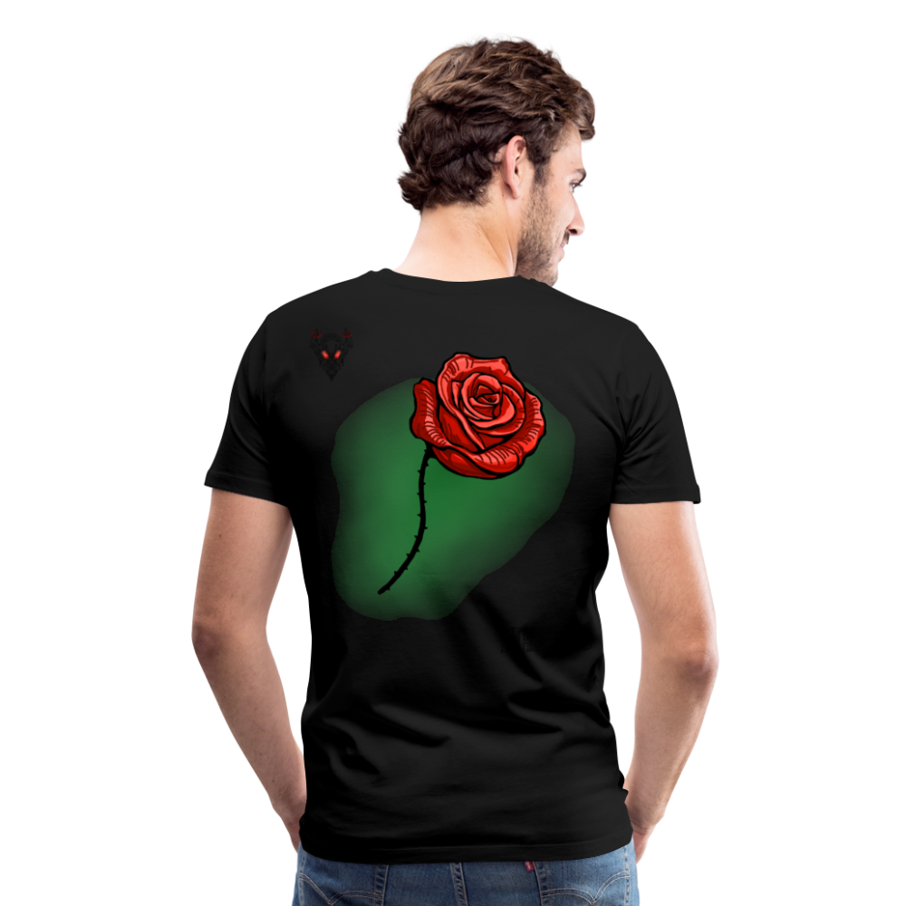 Man T-Shirt Rose on Green 3 - Schwarz