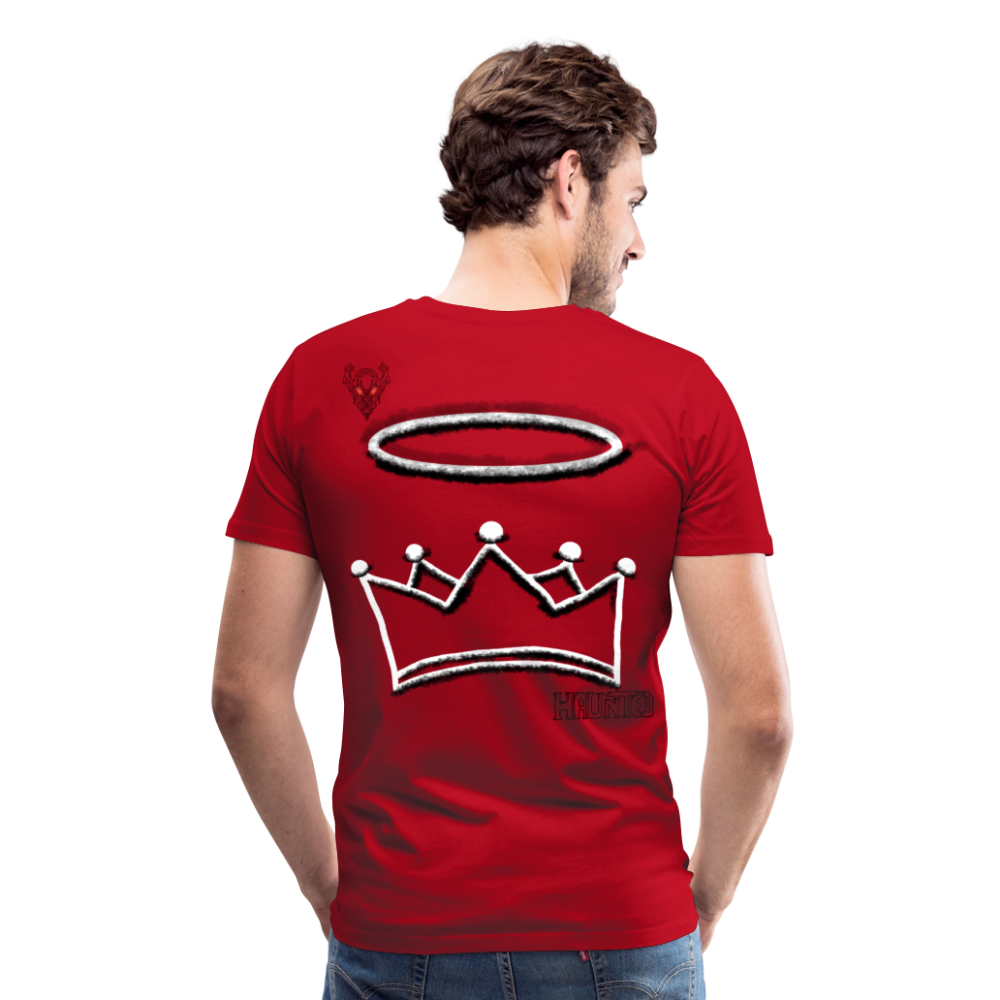 Man T-Shirt Crown and Ring Dark - Rot