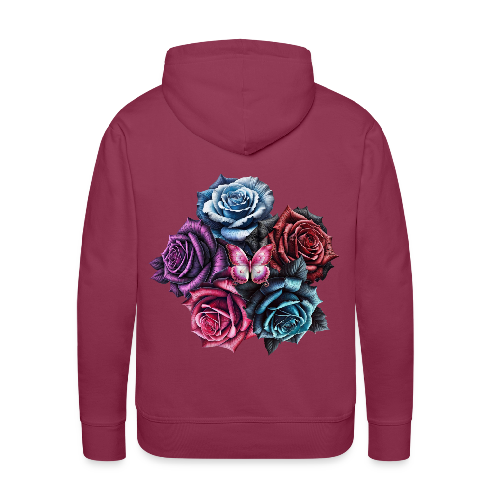 Men Hoodie Rose Circle - Bordeaux