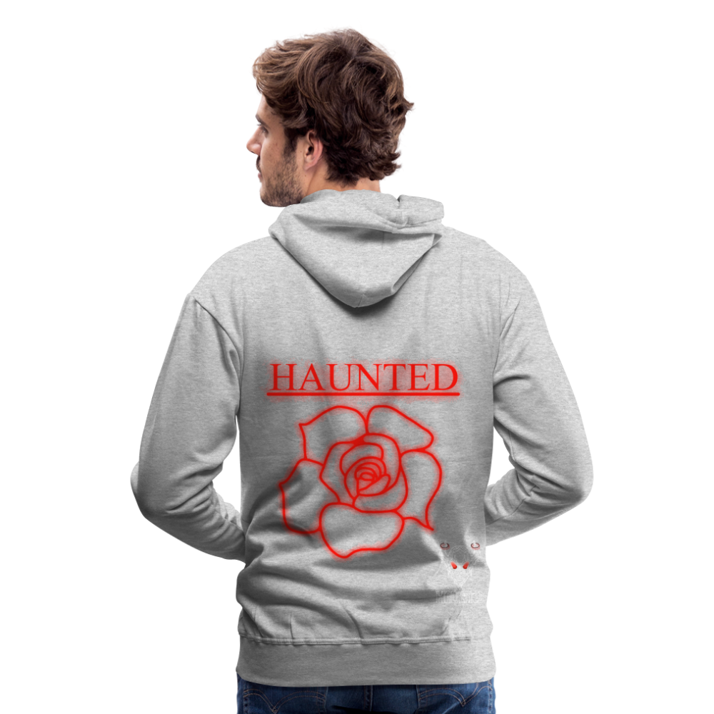 Men Hoodie Red Neon Rose - Grau meliert
