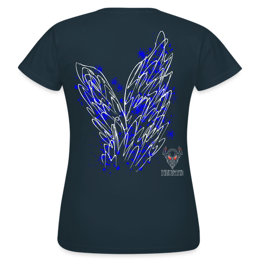Women T-Shirt Blue Wings - Navy