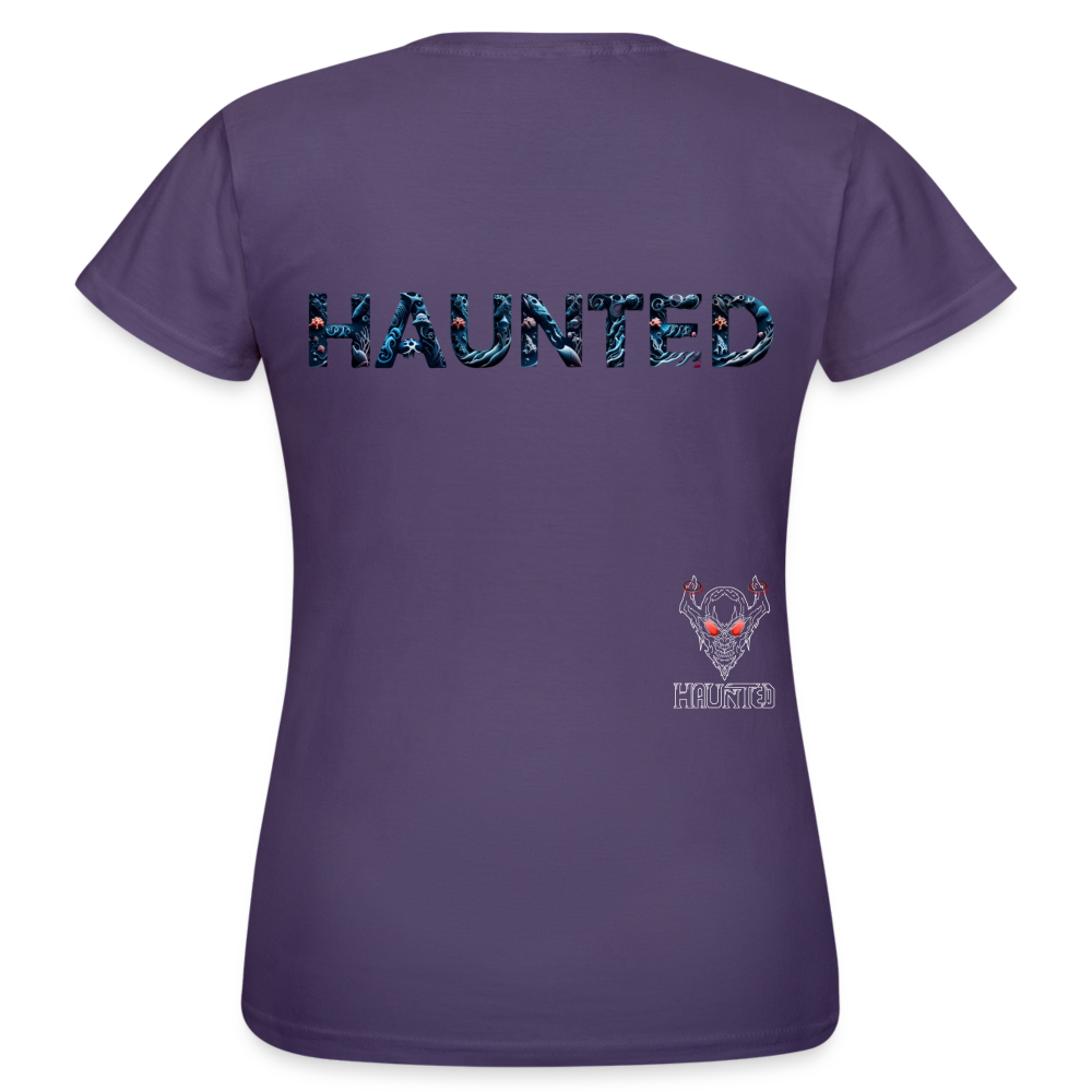 Women T-Shirt Abyssal Coral Glow - Dunkellila