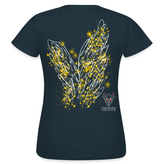 Women T-Shirt Yellow Wings - Navy