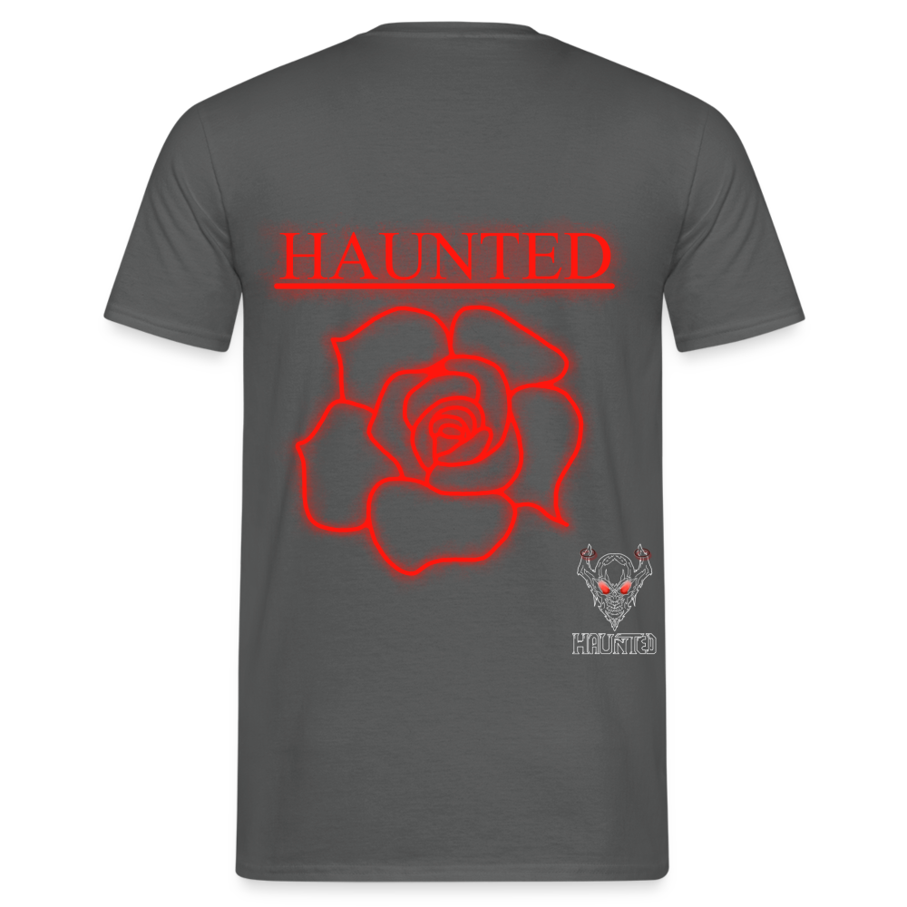 Men T-Shirt Red Neon Rose - Anthrazit