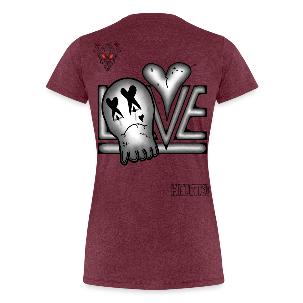 Woman T-Shirt LOVE - Bordeauxrot meliert