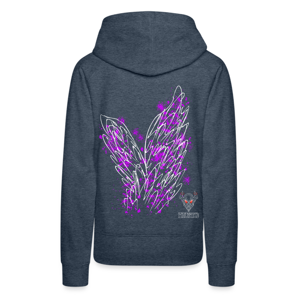Women Hoodie Pink Wings - Jeansblau