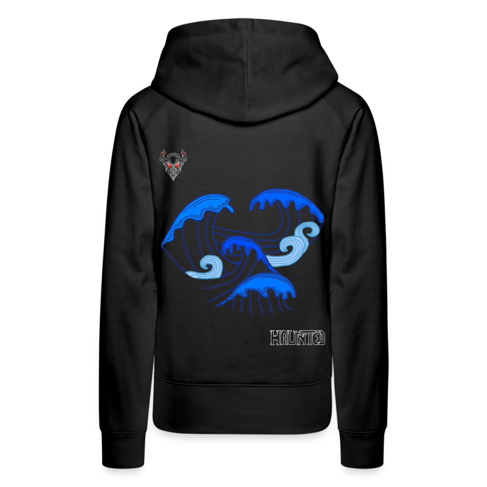 Woman Hoodie Waves clean Light - Schwarz