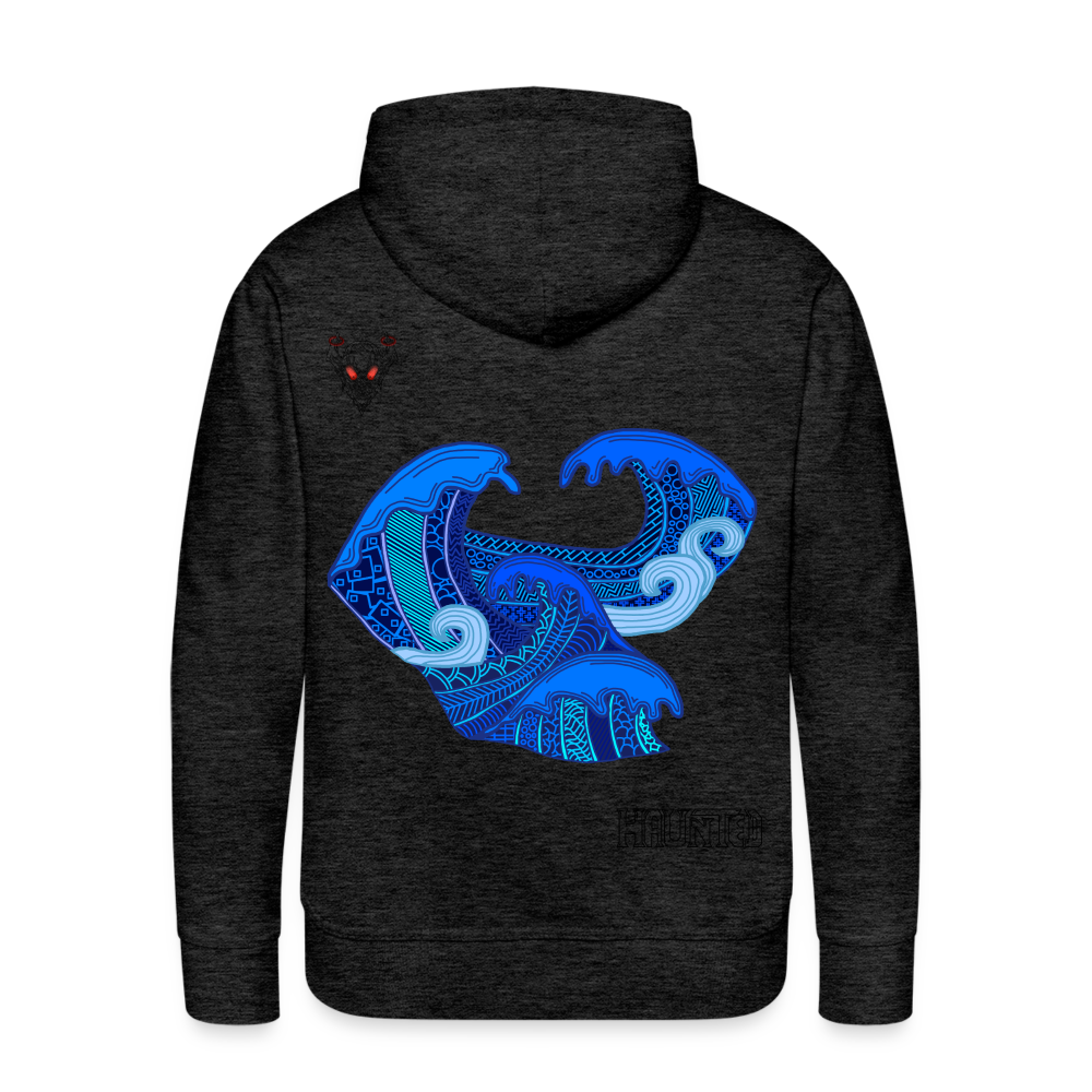 Men Hoodie Waves Dark - Anthrazit