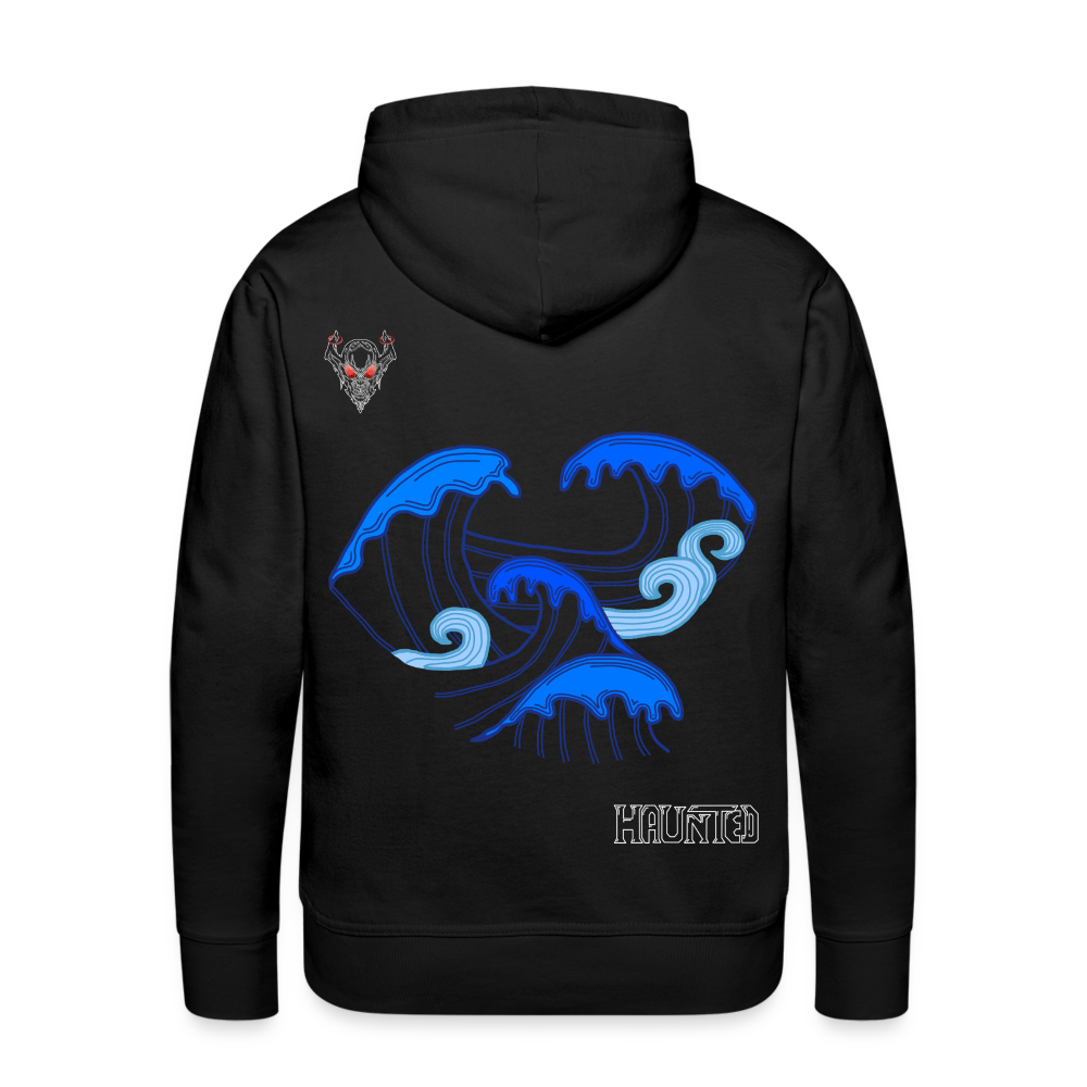 Men Hoodie Waves clean Light - Schwarz