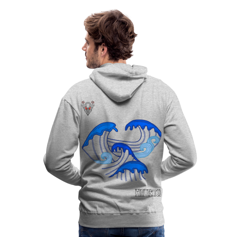 Men Hoodie Waves clean Dark - Grau meliert