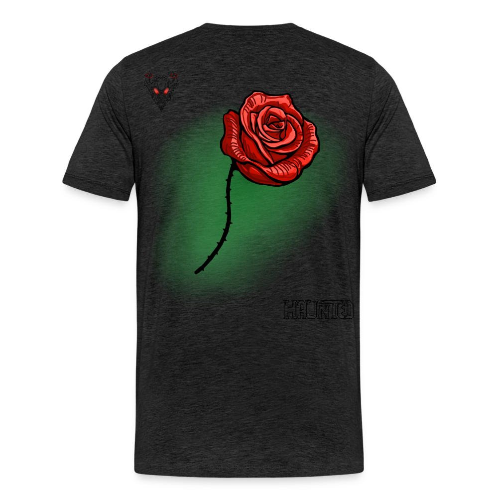 Man T-Shirt Rose on Green 3 - Anthrazit