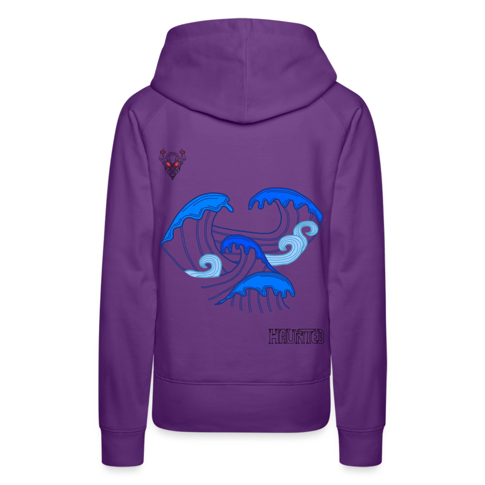 Woman Hoodie Waves clean Dark - Purple