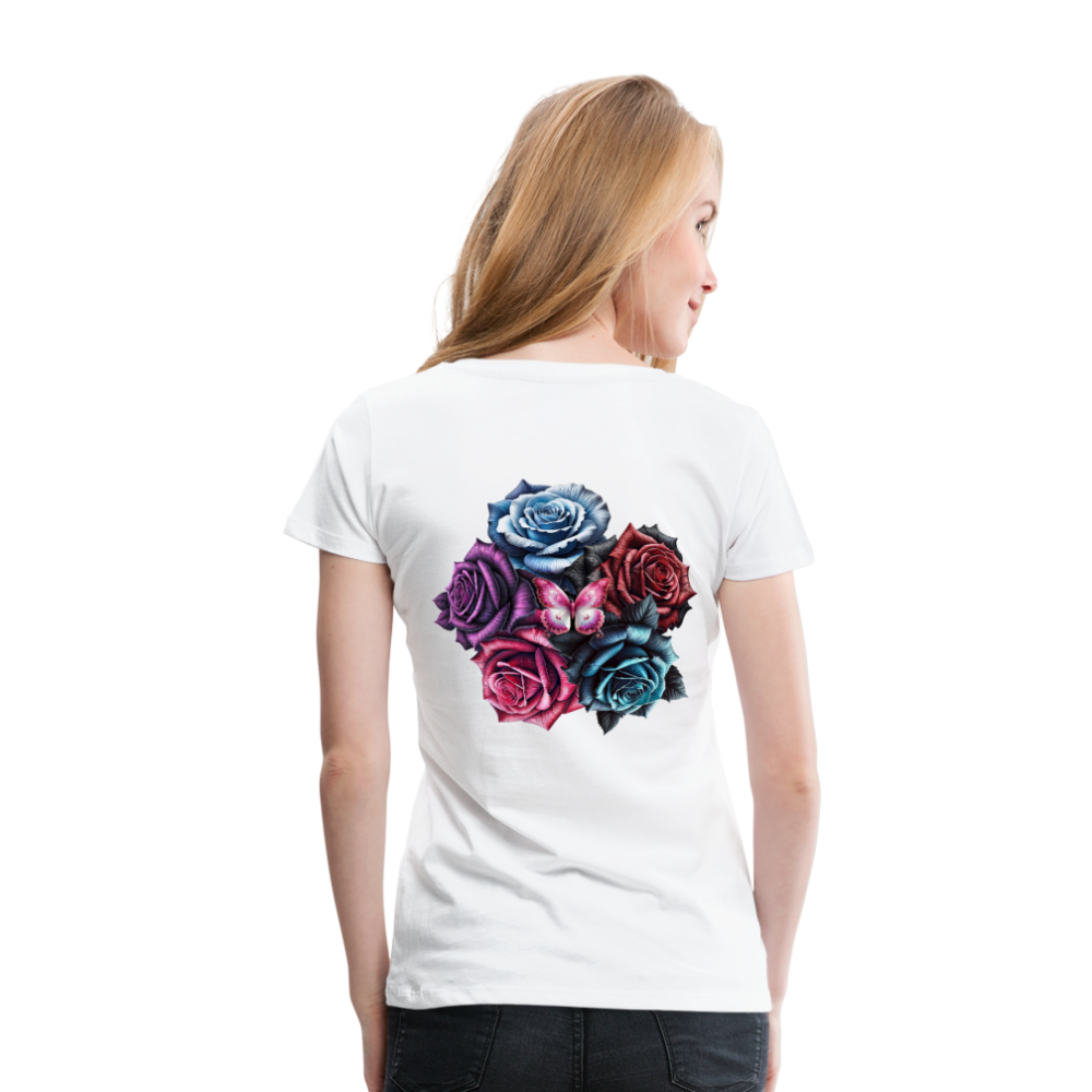 Women T-Shirt Rose Circle - Weiß