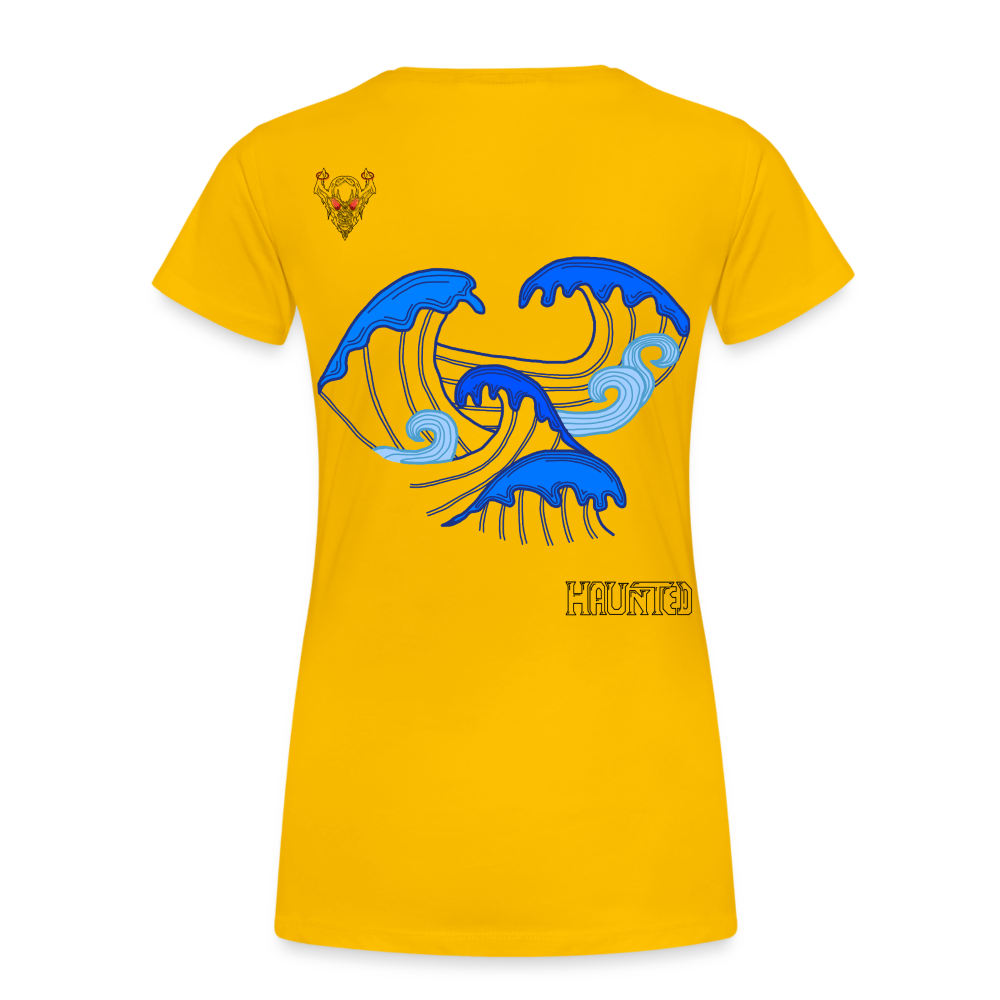 Woman T-Shirt Waves clean Dark - Sonnengelb