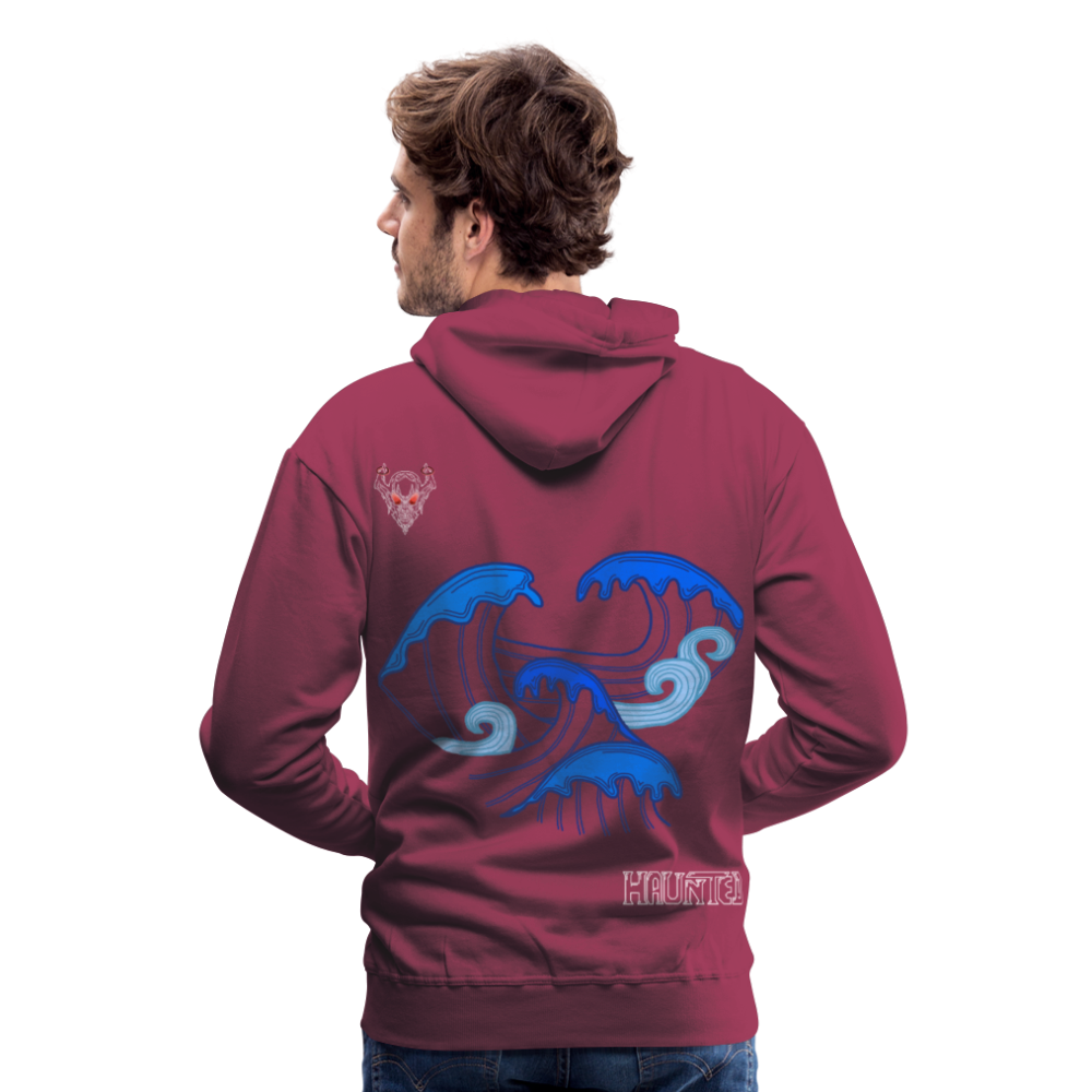 Men Hoodie Waves clean Light - Bordeaux