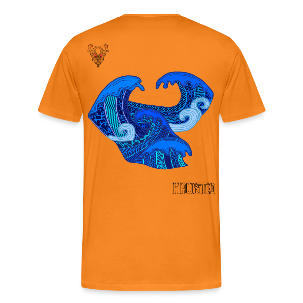 Man T-Shirt Waves Dark - Orange
