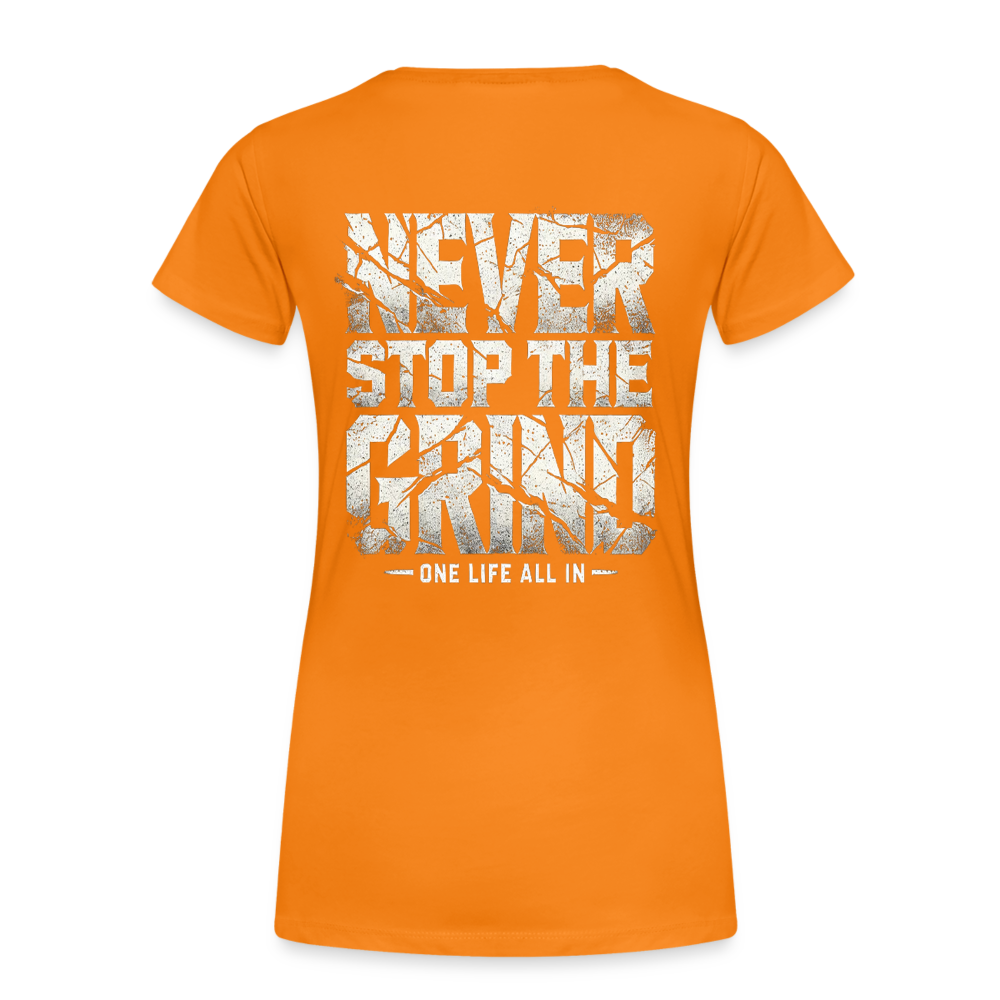 Women T-Shirt Never Stop The Grind - Orange