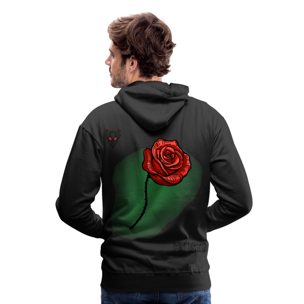 Men Hoodie Rose On Green 3 - Schwarz