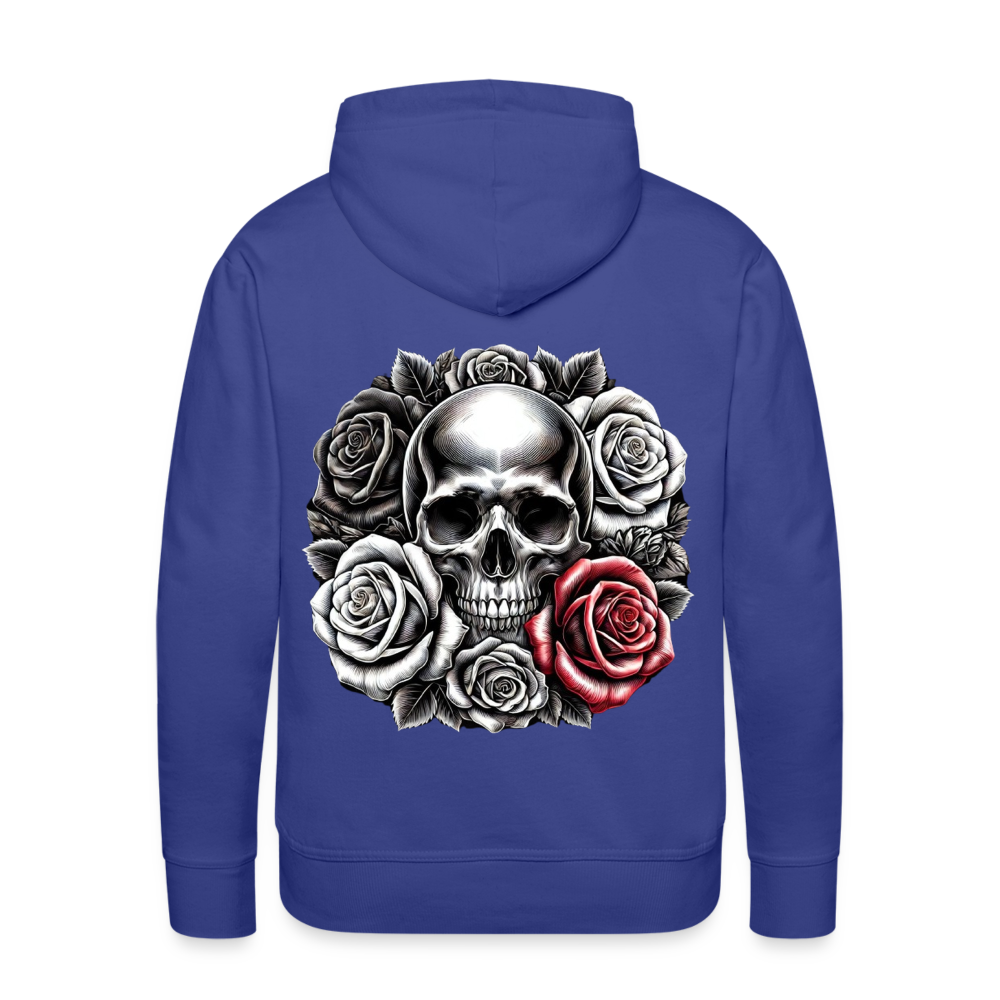Men Hoodie Skull Roses - Königsblau
