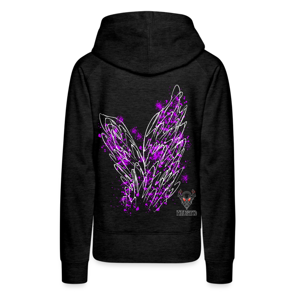 Women Hoodie Pink Wings - Anthrazit