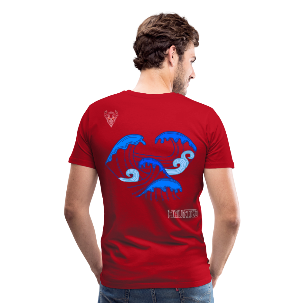 Man T-Shirt Waves clean Light - Rot