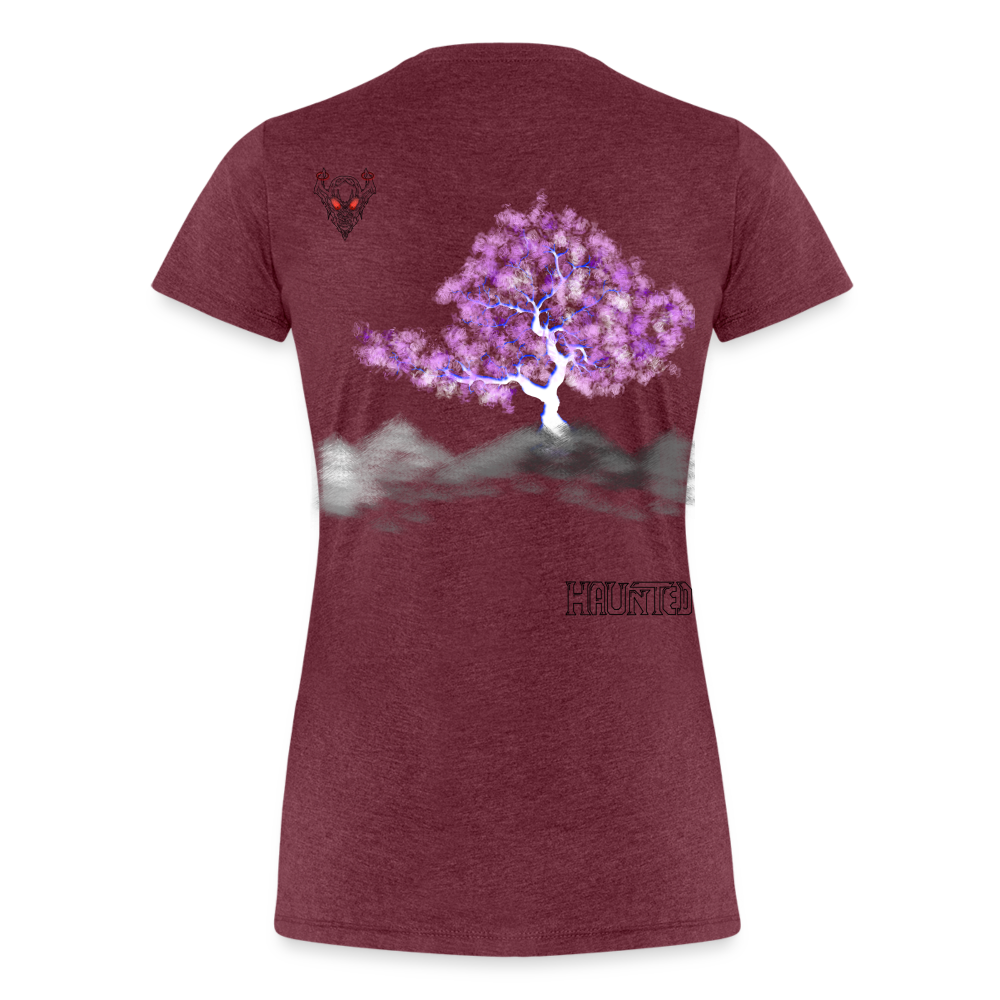 Woman T-Shirt Cherry Blossom - Bordeauxrot meliert