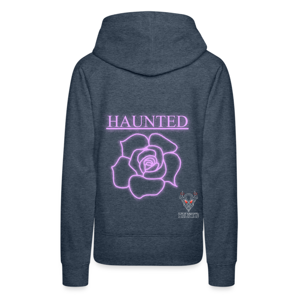Women Hoodie Light Pink Neon Rose - Jeansblau