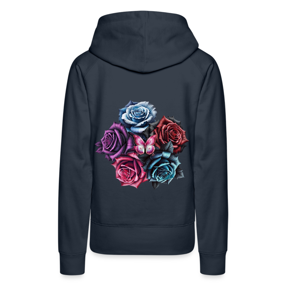 Women Hoodie Rose Circle - Navy