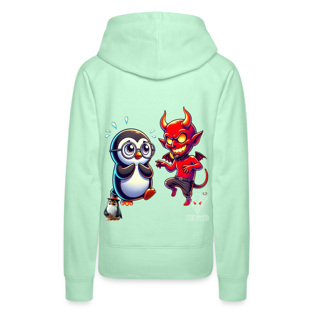 Women Hoodie Dancing with Devil - helles Mintgrün