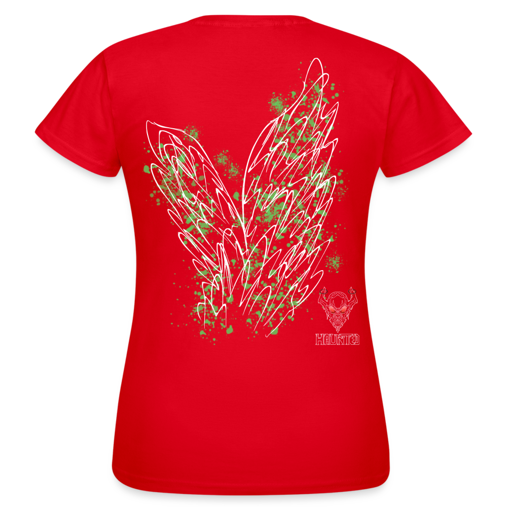 Women T-Shirt Light Green Wings - Rot