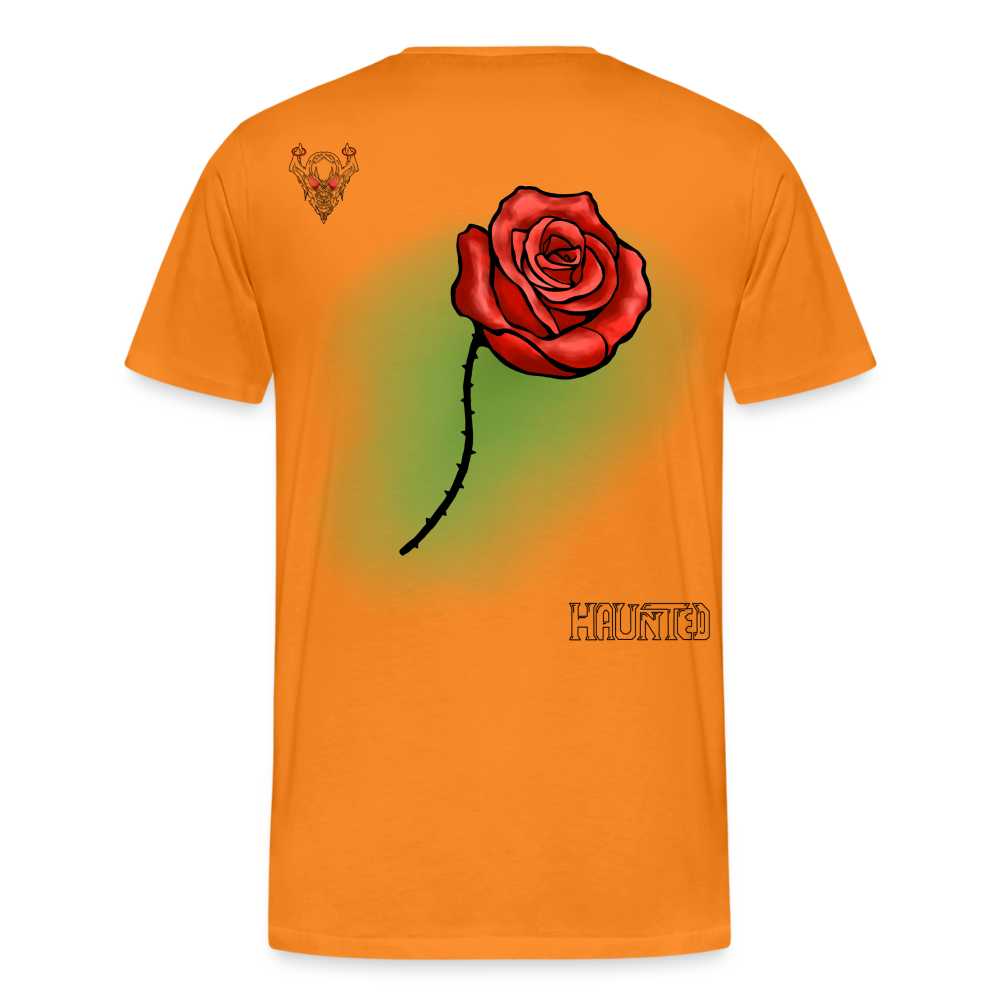 Man T-Shirt Rose on Green 1 - Orange
