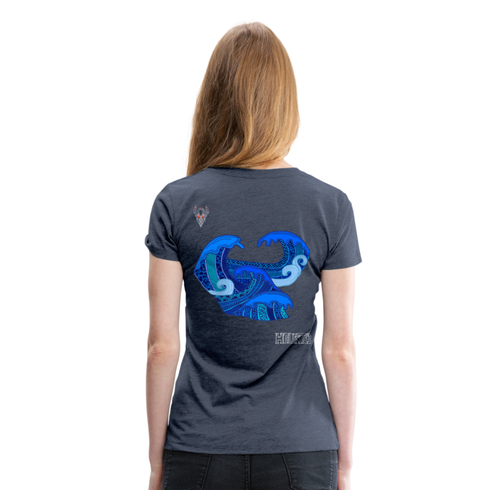 Woman T-Shirt Waves Light - Blau meliert