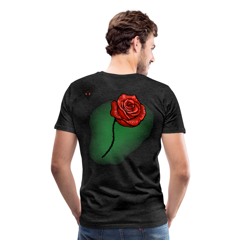 Man T-Shirt Rose on Green 2 - Anthrazit