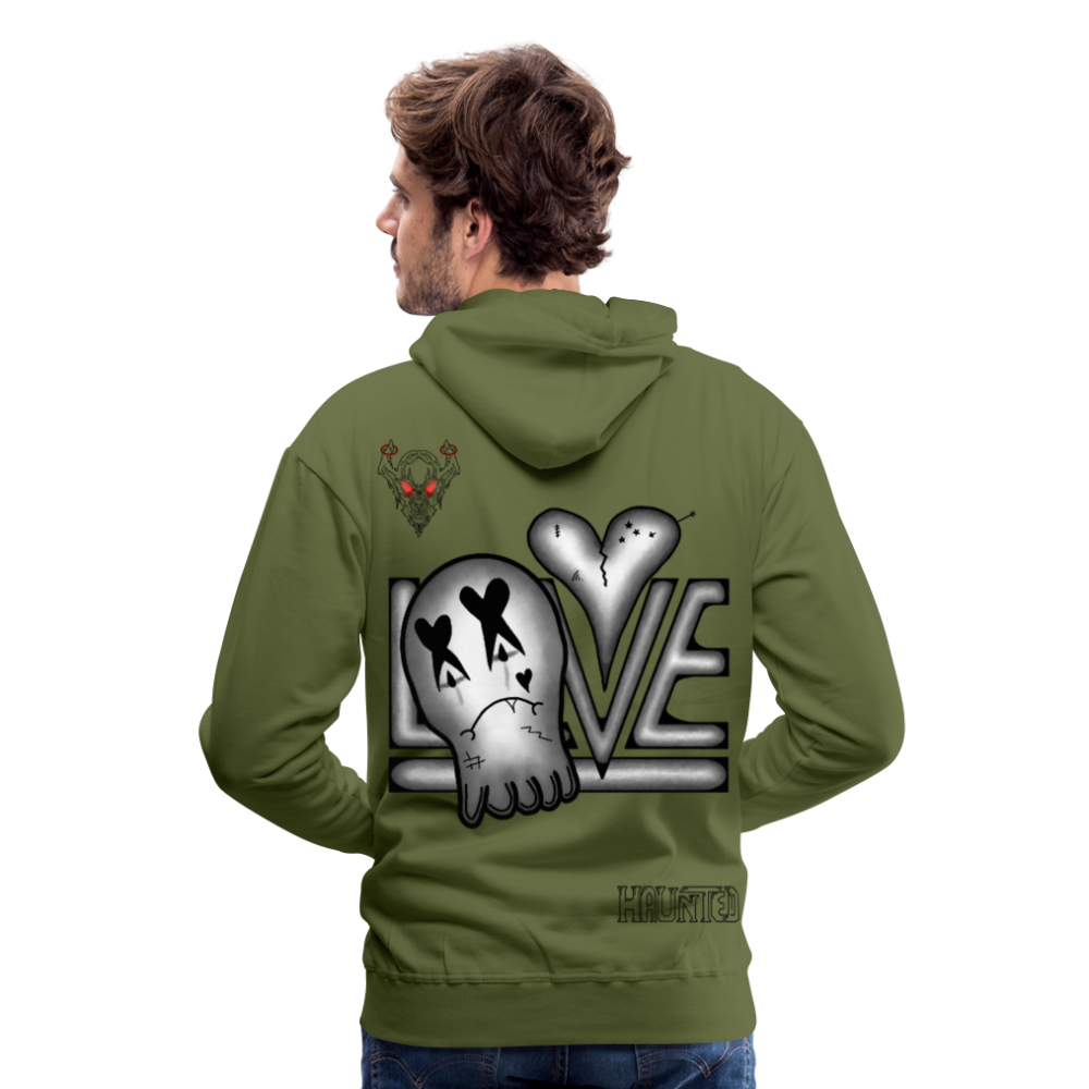 Man Hoodie LOVE - Olivgrün