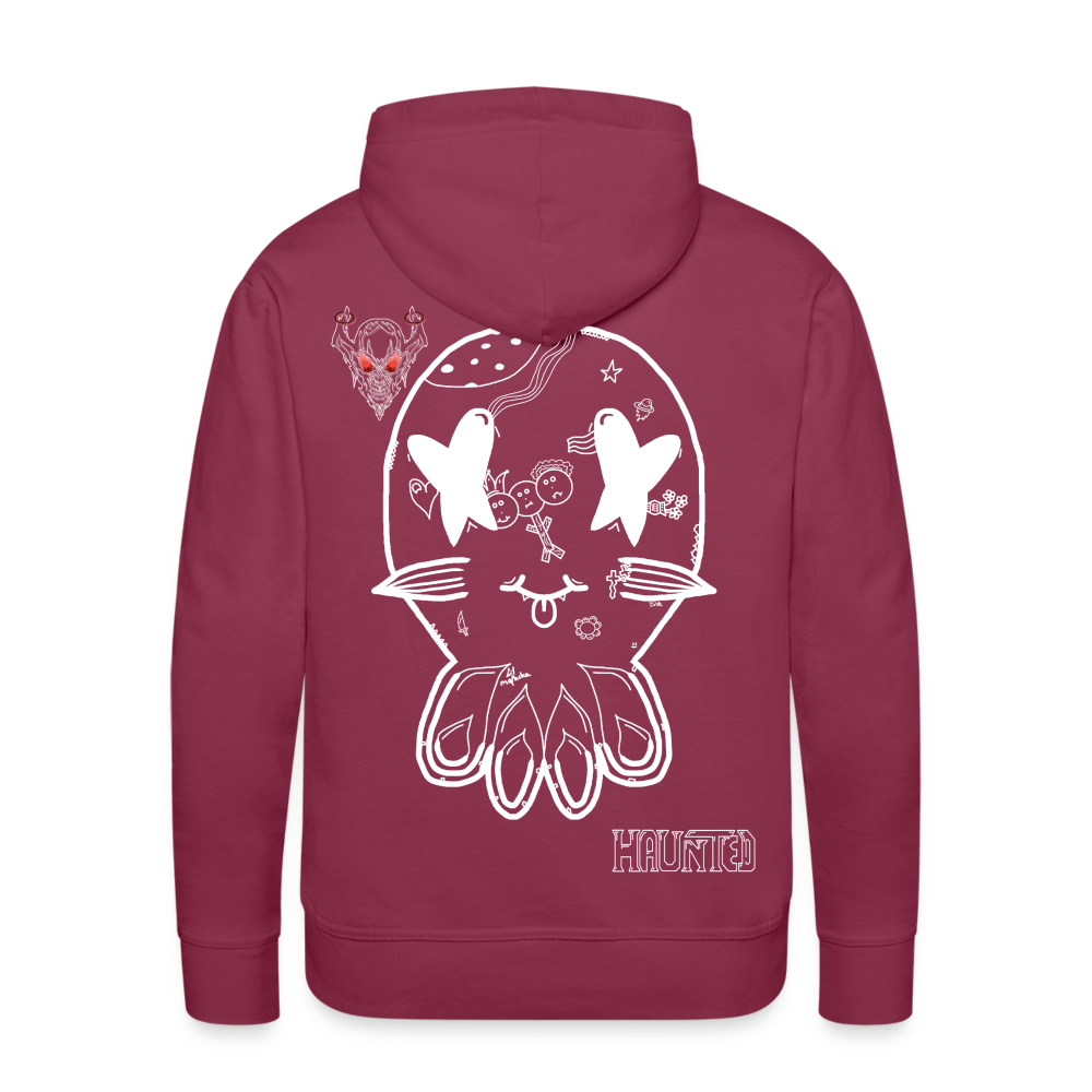 Man Hoodie Ghost Doodle Light - Bordeaux