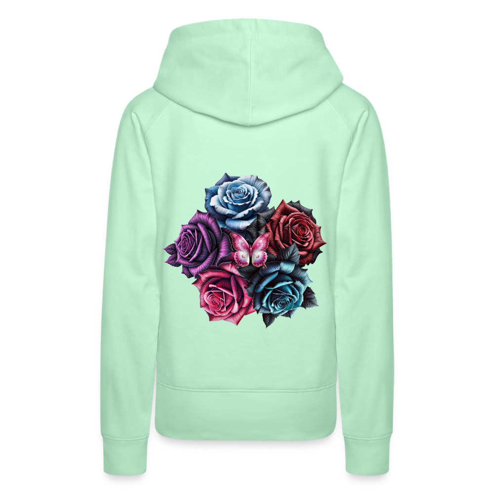 Women Hoodie Rose Circle - helles Mintgrün