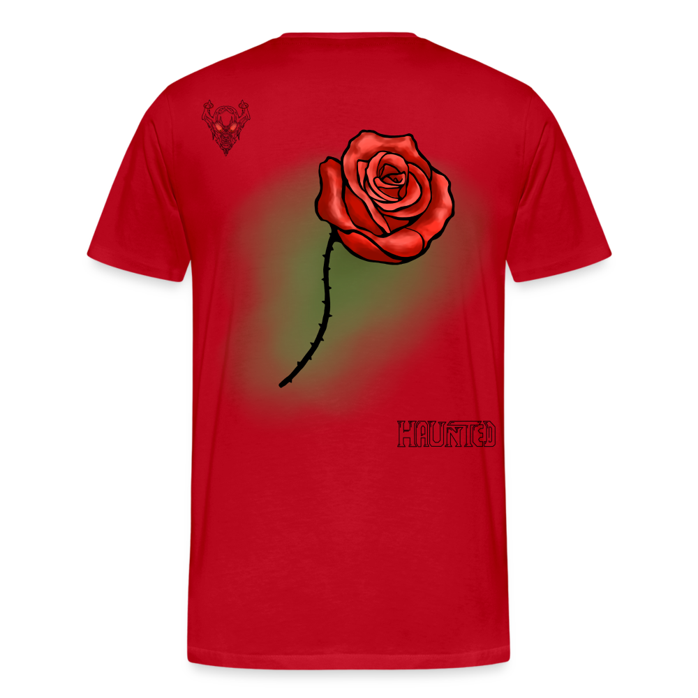 Man T-Shirt Rose on Green 1 - Rot