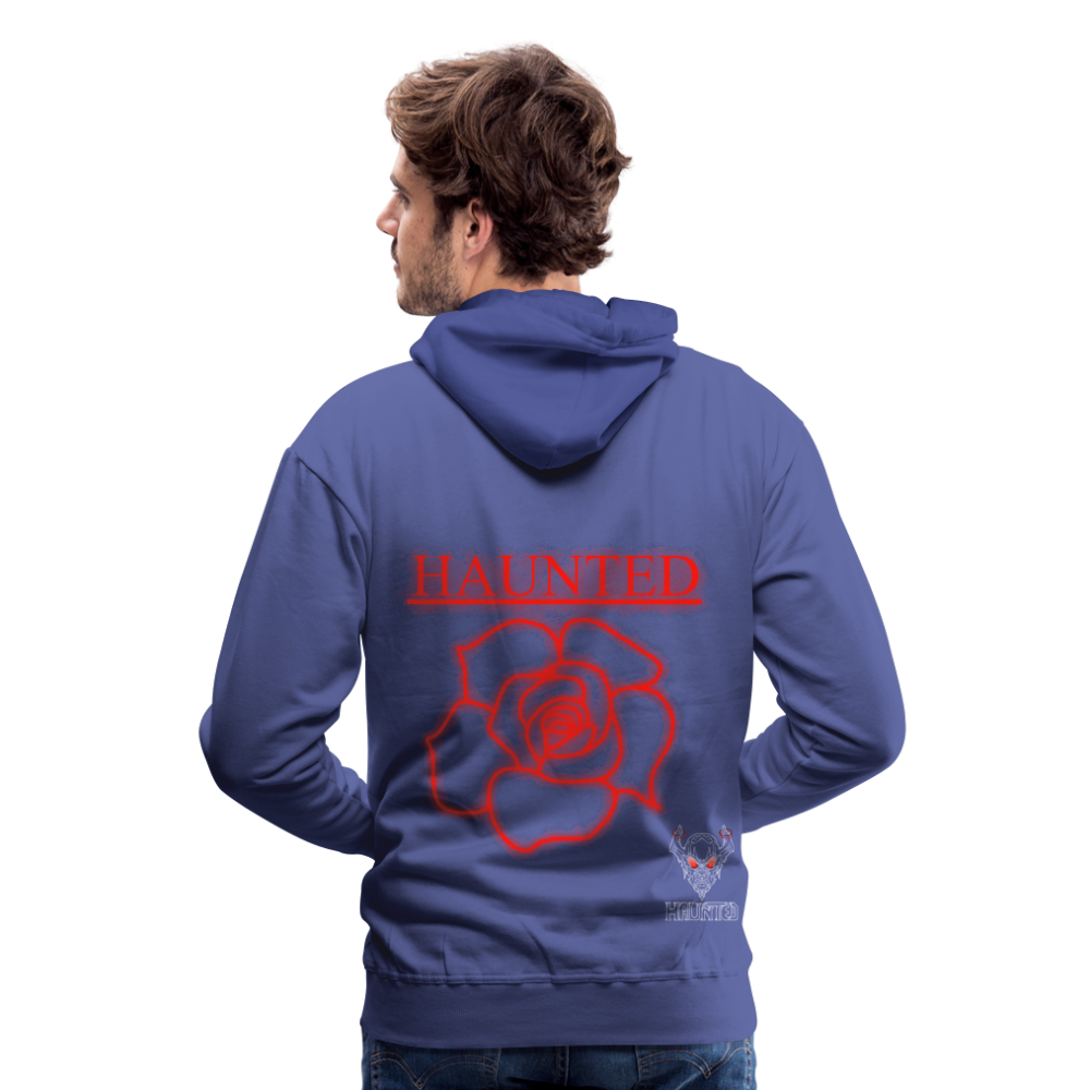 Men Hoodie Red Neon Rose - Königsblau
