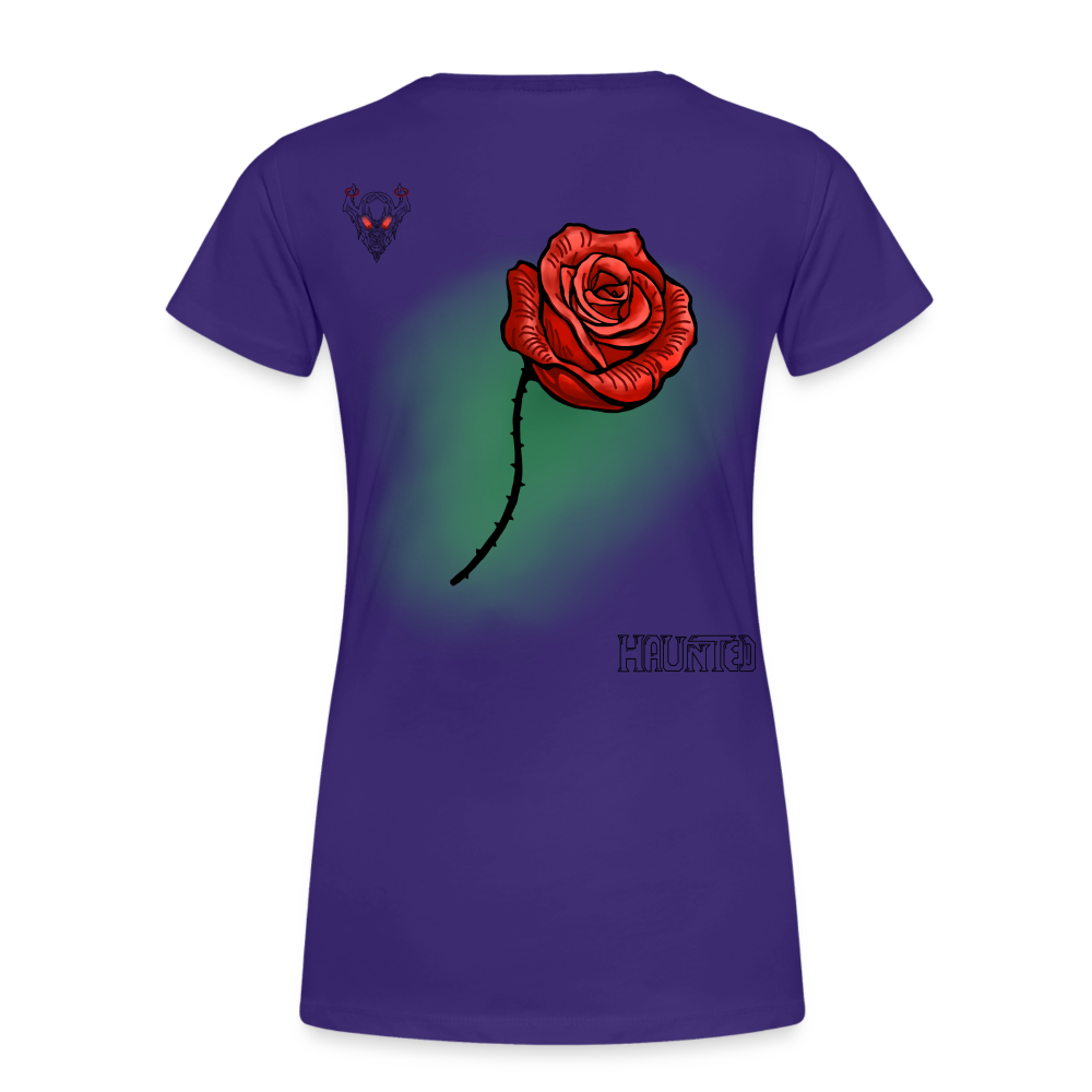 Woman T-Shirt Rose on Green 2 - Lila