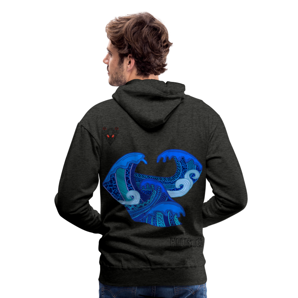 Men Hoodie Waves Dark - Anthrazit