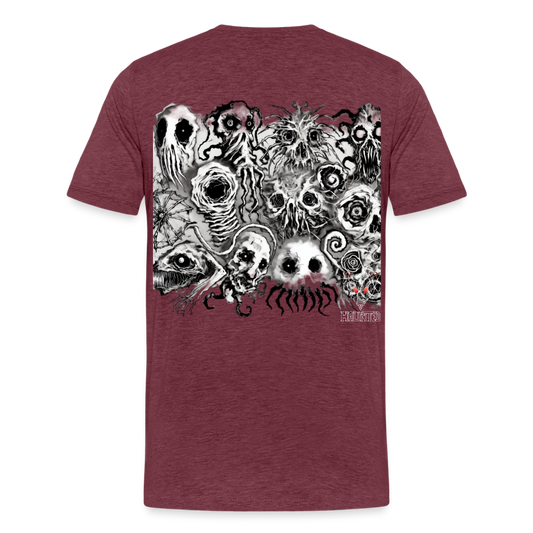 Men T-Shirt Nightmare Veil Creatures - Bordeauxrot meliert